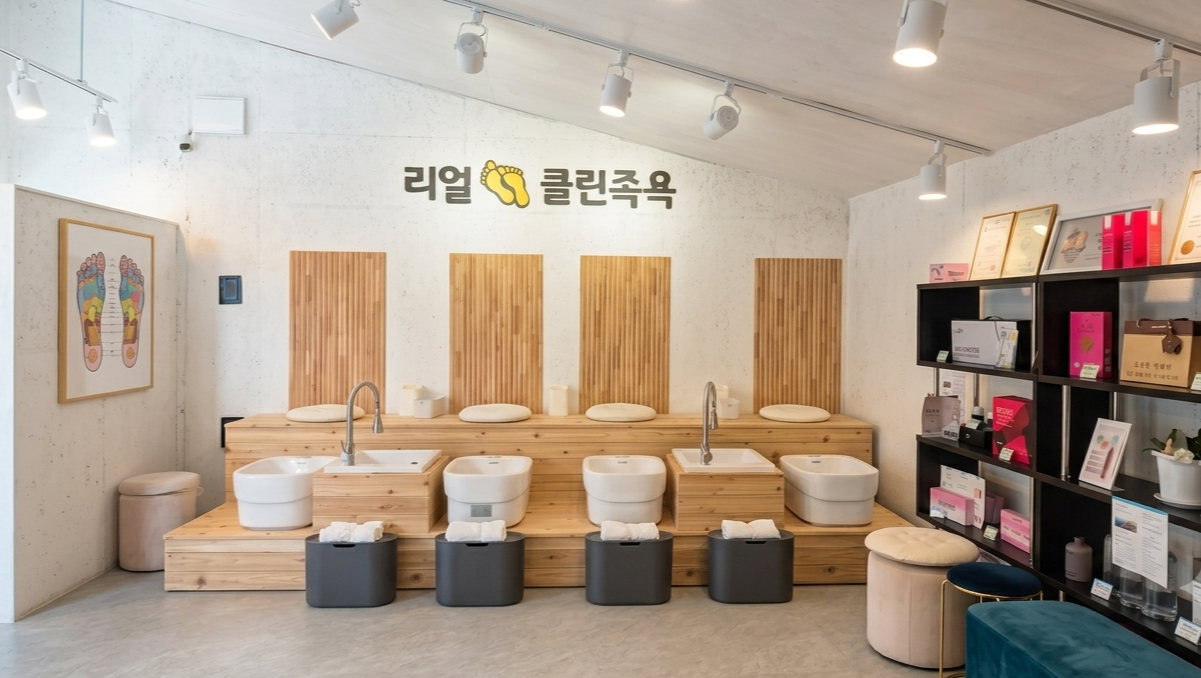 파주 OO 족욕샵 - 다인용 원목 족욕 스파시설 시공